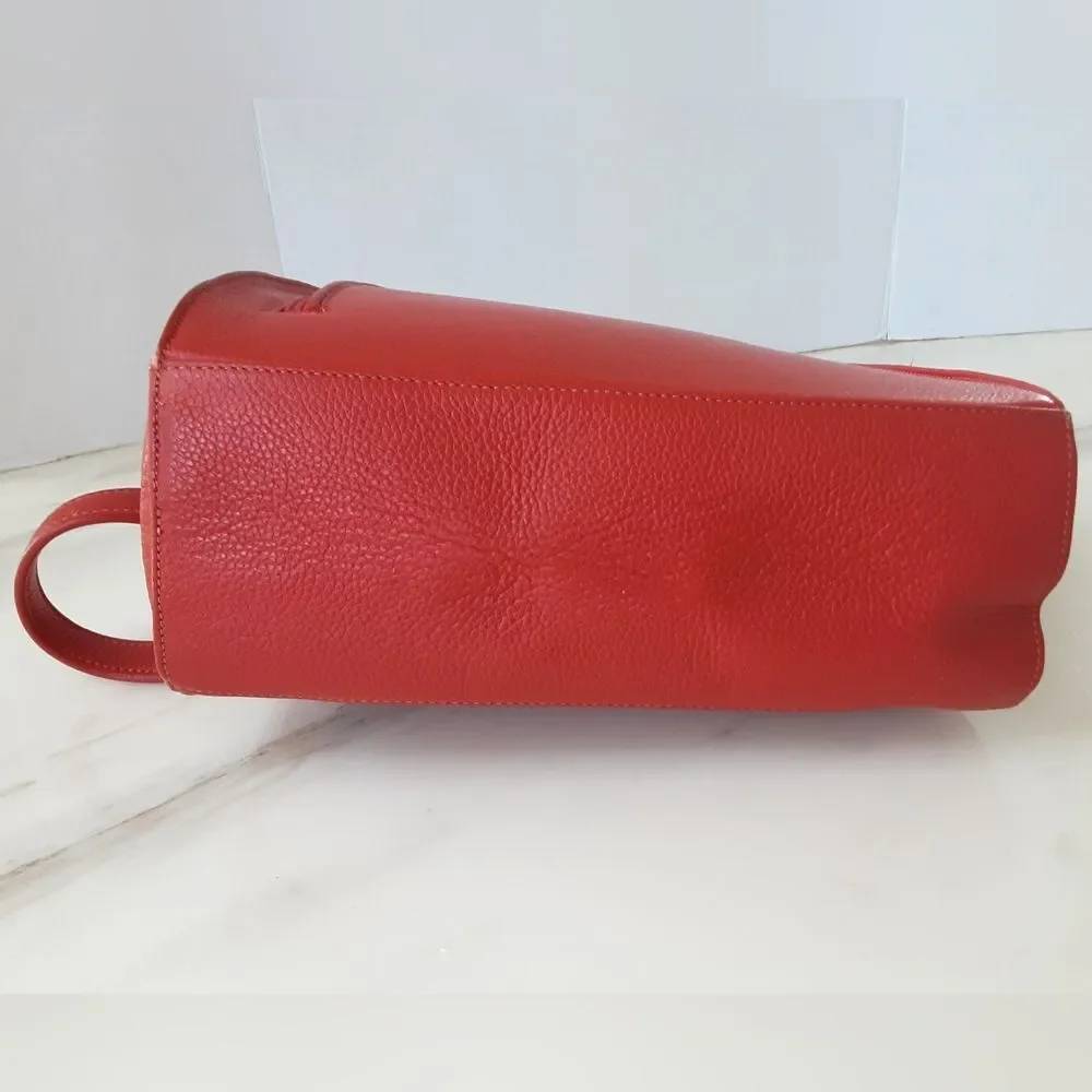 CASA LOPEZ The Cartera Minna Orange Genuine Leather Sling Backpack